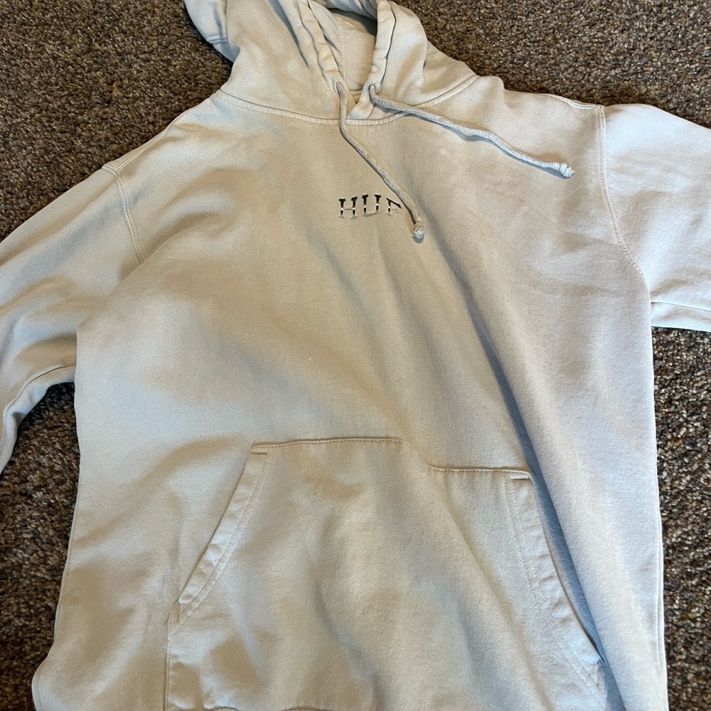 HUF Men's Light Cream Hoodie